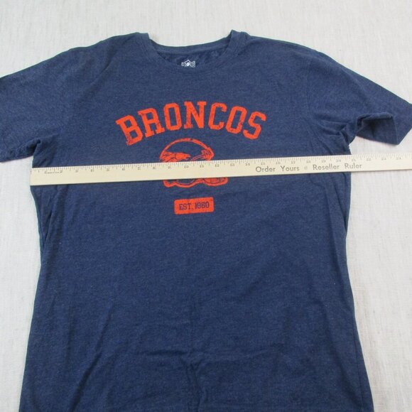 Denver Broncos T-Shirt Mens Large Navy Team Apparel NFL Football Sports Pullover - Picture 7 of 8